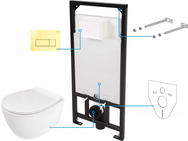 SILIA Set wc 6 în 1 CDLZ6ZPW Finisaj: auriu