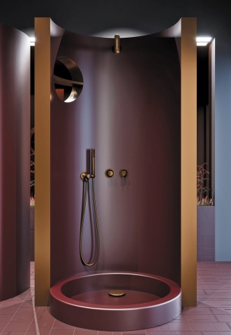 🚿 SILIA – Set de duș cu montare îngropată, pălărie de duș fixă, bronz periat (NQS_C0XK) 🛁 - Img 5