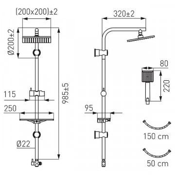 Amigo Verdeline - set de duș dual - NP26VL - Ferro - Img 2