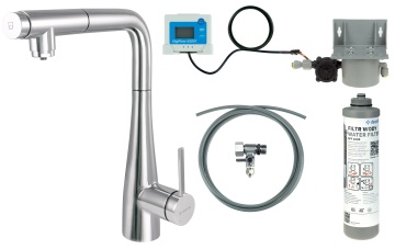 Eridan Baterie pentru bucătărie, cu kit de filtrare a apei, cu pipă extractibilă BREF075M