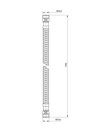 Furtun de duș, pentru bateriile de cadă cu trei orificii - 170 cm Finisaj: Crom XDWM3VCN1 - Img 2