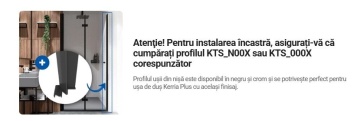 KERRIA PLUS – Ușă de duș cu balamale, 90 cm KTSUN41P (Finisaj Nero) 🚿🖤 - Img 3