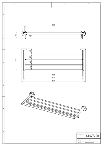 METALIA 11 Etajeră pentru prosoape cu portprosop crom 0147,0 - Img 2