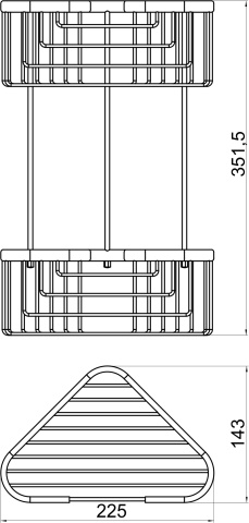 METALIA WIRE Etajeră de colţ cu două poliţe crom 6078,0 - Img 2
