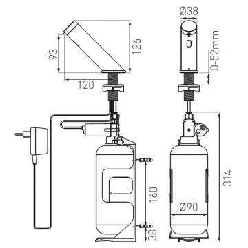 Mistral Sensor - dozator săpun lichid cu senzor - BBB112 - Ferro - Img 2