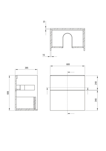 Prizma Mobilier de baie , cu lavoar - 60 cm STKU6U6U6M - Img 2