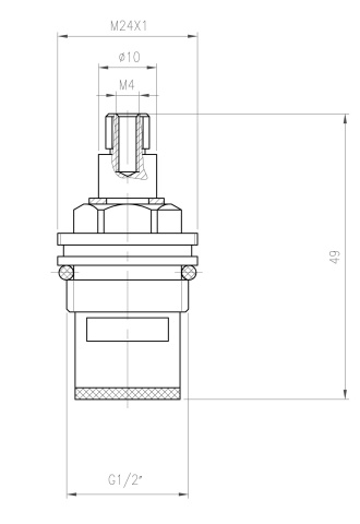 SPAREPARTS - MIXER HEADS Obertain ceramic 1/2” pentru baterie cu dublă comandă G05 - Img 2