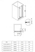 Ușă de duș pliabila sistem Kerria Plus 70 cm finisaj negru - KTSXN47P - Img 2