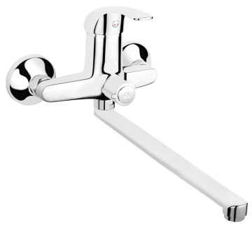 VASTO Baterie perete cadă-duș cu pipă pivotantă, 35 cm crom BVA5A