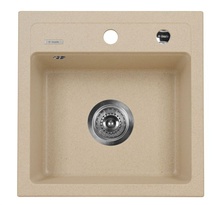 ZORBA SINK ONE BOWL WITHOUT DRAINER WITH FITTING, SANDY GRANITE ZQZ_7103