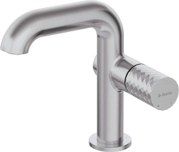 🚰 Baterie pentru chiuvetă SILIA HEXA, pipă dreptunghiulară – Finisaj oțel șlefuit – Cod BHS_F24M - Img 1