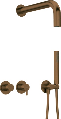 🚿 SILIA – Set de duș cu montare îngropată, pălărie de duș fixă, bronz periat (NQS_C0XK) 🛁 - Img 1