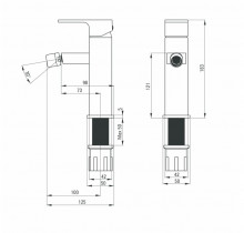 Anemon Black baterie de bideu cu sistem de dop automat finisaj negru BBZN31M - Img 2