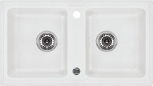 Chiuveta Granit ZORBA ALABASTER METALIC GRANITE SINK 2 BOWLS WITH FITTING ZQZ_A203 - Img 1