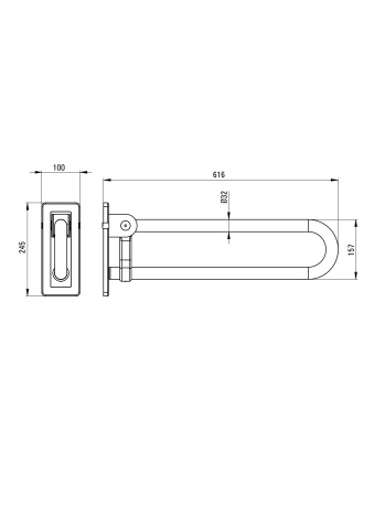 Lehnen Bară de susținere cu montare pe perete, pliabil - 60 cm NIL_041D - Img 2