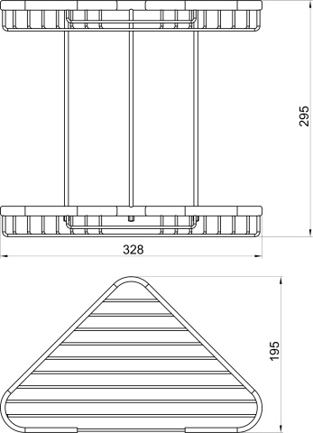 METALIA WIRE Etajeră mare de colţ cu două poliţe crom 6070,0 - Img 2