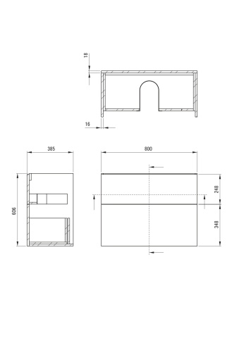 Prizma Mobilier de baie , cu lavoar - 80 cm ST6U8U6U8M - Img 2