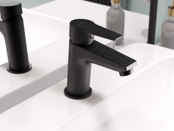 RITTO Baterie stativa lavoar Ritto, negru cu ventil click-clack - BTR2BL- Ferro - Img 3