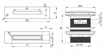 Set Accesorii pentru Cadă finisaj auriu periat KYY_R10B - Img 2