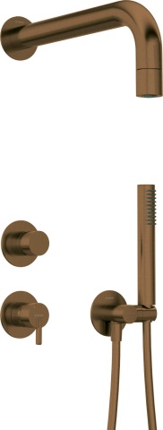 SILIA – Set de duș cu montare îngropată, pălărie de duș fixă, finisaj Bronz periat (NQS_C9XK) 🛁✨ - Img 1
