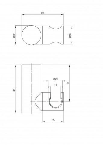 Suport dus finisaj alb forma rotunda ANR_A21U - Img 2