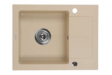 ZORBA SINK ONE BOWL WITH DRAINER WITH FITTING, SANDY GRANITE ZQZ_711A