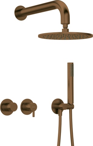 🚿 SILIA – Set de duș cu montare îngropată, bronz periat (NQS_C0YK) 🛁 - Img 1