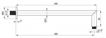 CASCADA Brat pentru dispersorul fix - Finisaj Auriu Periat - NAC_R45K - Img 2