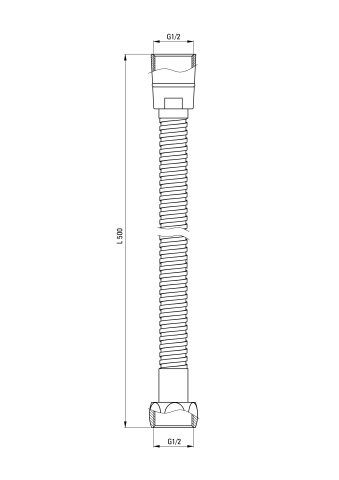 Furtun, pentru coloanele de duș și seturile de duș - 50 cm Finisaj: Crom ANW_051V - Img 2