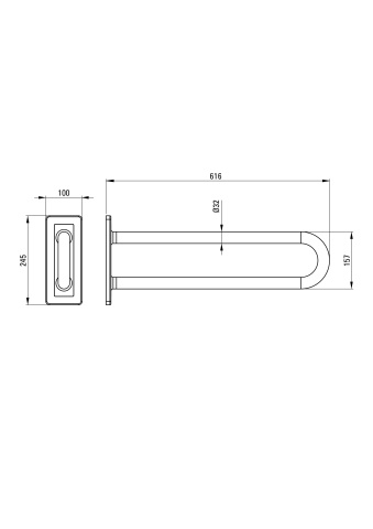 Lehnen Bară de susținere cu montare pe perete, fix - 60 cm NIL_041S - Img 2