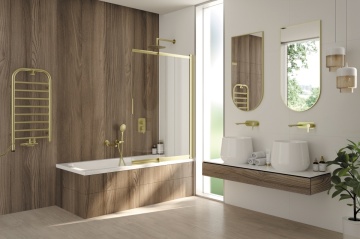 PRIZMA – Paravan de baie 100x140 cm KTJ_R73R Finisaj: Auriu periat - Img 4