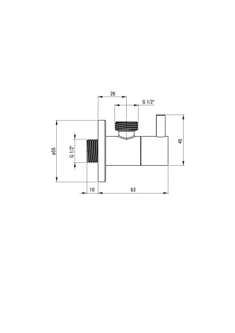 Robinet colțar, cu cap ceramic, 1/2" - 1/2" Finisaj: Crom VFA_B63R - Img 2