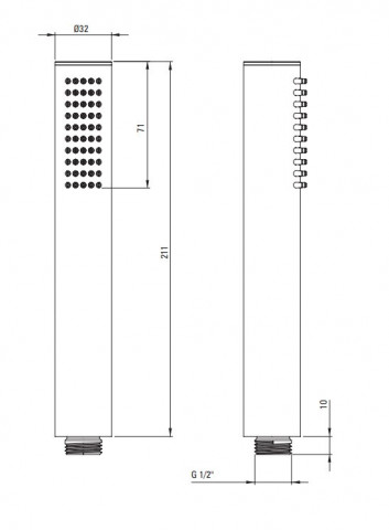SILIA Pară de Duș, 1-Funcție finisaj Auriu Periat - NQS_R51S - Img 2