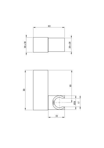 Square Suport de perete, pentru dușurile de mână, alamă Finisaj: Crom ANS_021U - Img 2