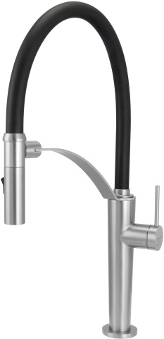🚰 Baterie bucătărie CORDA, cu pipă flexibilă și 2 funcții, finisaj oțel șlefuit – Cod BRC_F72M - Img 1