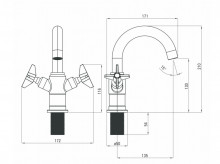 🚰 TEMISTO – Baterie pentru chiuvetă, două mânere – Cod BQT_020D - Img 2