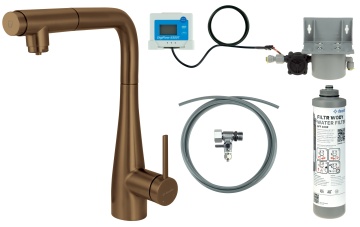 Eridan Baterie pentru bucătărie, cu kit de filtrare a apei, cu pipă extractibilă BREFC75M