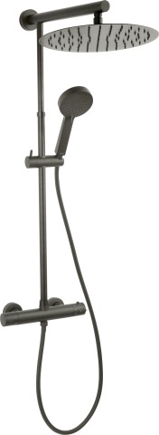INTEGRATED SET Sistem de duș cu baterie termostatată gun metal NP75-TRV7U-GM
