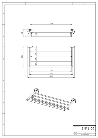 METALIA 11 Etajeră pentru prosoape cu portprosop crom 0145,0 - Img 2