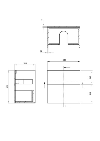 Prizma Mobilier de baie, Fără blat STU_6U61 - Img 2