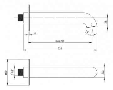 SILIA Pipa cada - lavoar NQS_R81K Finisaj: auriu periat - Img 2