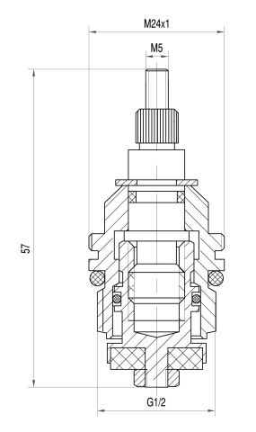SPAREPARTS - MIXER HEADS Obertain clasic 1/2" pentru baterie cu dublă comandă G02C - Img 2