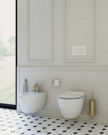 🛁 Suport pentru hârtie igienică TEMISTO, montare pe perete, finisaj alamă – Cod ADT_M211 - Img 4