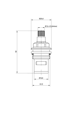 Cartuș ceramic, pentru bateria de lavoar Teno - apă rece Finisaj: XPCT5GJZ2 - Img 2