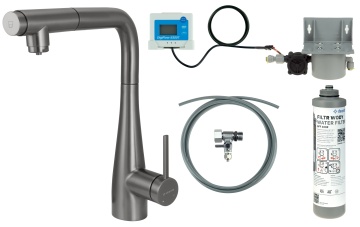 Eridan Baterie pentru bucătărie, cu kit de filtrare a apei, cu pipă extractibilă BREFD75M