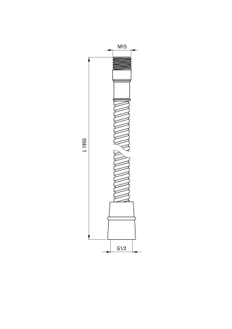 Furtun de duș, pentru bateriile de cadă cu trei orificii - 195 cm Finisaj: Crom XDW00VCNM - Img 2