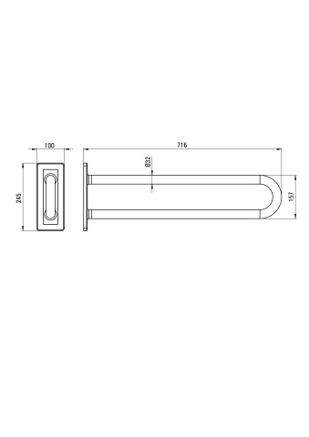 Lehnen Bară de susținere cu montare pe perete, fix - 70 cm NIL_042S - Img 2