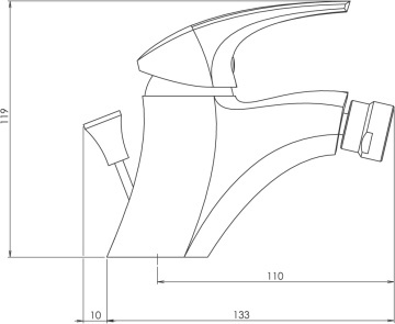 METALIA 57 Baterie stativă bideu cu ventil crom 57011,0 - Img 2