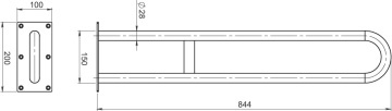 METALIA HELP Mâner de susținere dublu, 813 mm crom R6681,44 - Img 2