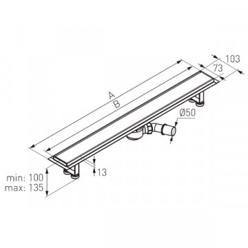 Ora - rigolă duș liniară - 70 cm - OL1-70 - Ferro - Img 2